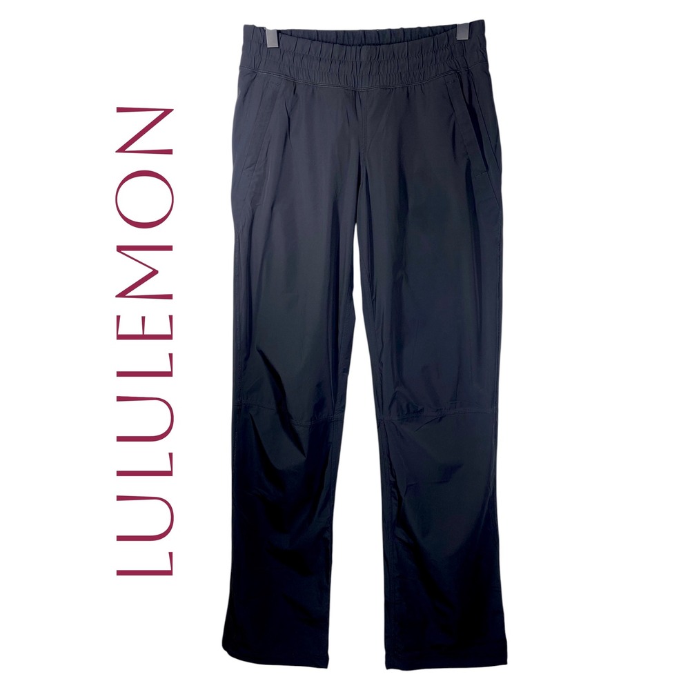 Lululemon Dog Walker Fleece Lined Track Pants Black Relaxed Fit Size 4